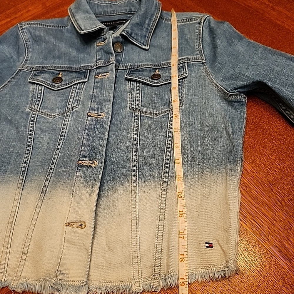 Tommy Hilfiger Women's Bleached Denim Jacket Y2K Size Small A1 - Picture 5 of 6